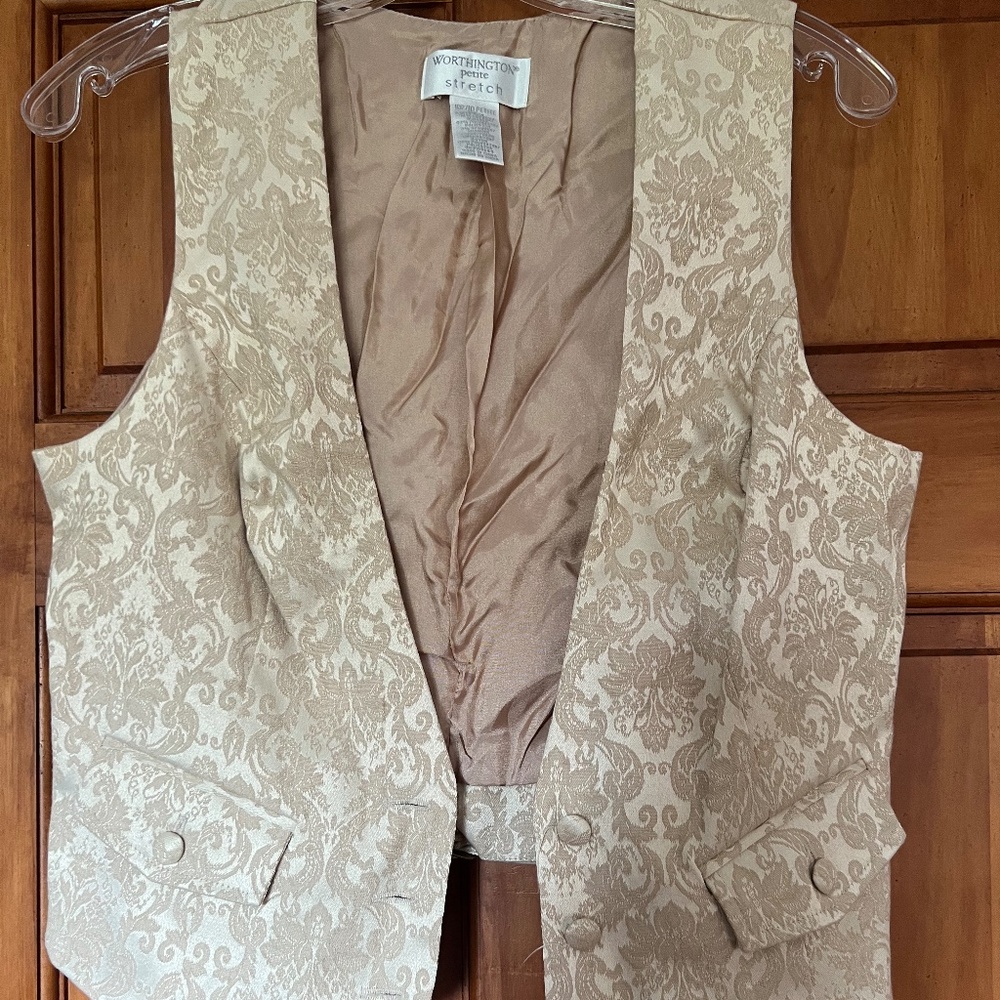 Worthington Cream Brocade Vest